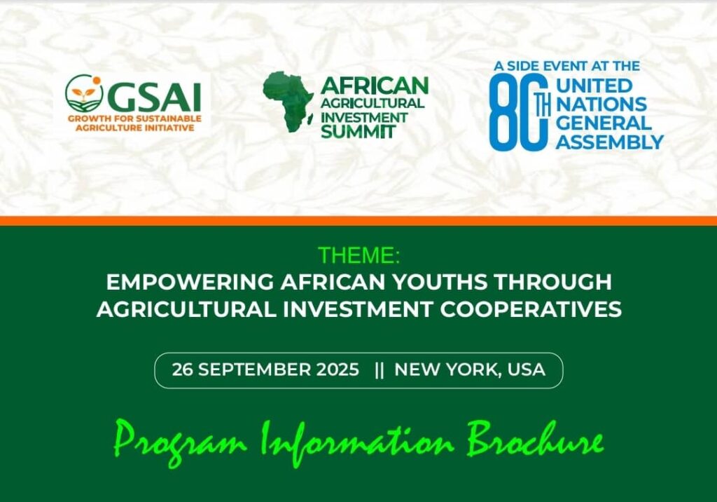 AAASME President at Growth for Sustainable Agriculture Initiative's 'African Agricultural Investment Summit' UNGA2025